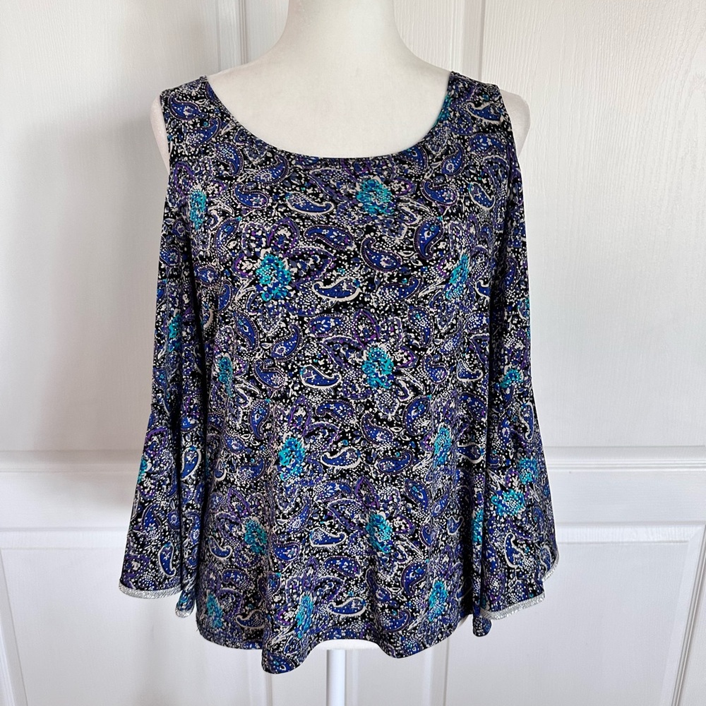 Onyx Blue Paisley Blouse